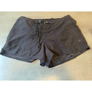SHORTS black TROPICAL ESCAPE lined swimsuit bikini bottom size 12